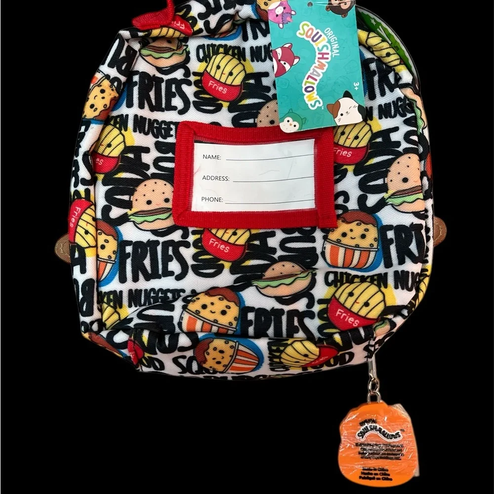 NWT Squishmallows Insulated Lunch Bag with Fries Zipper Pull Charm – BPA Free